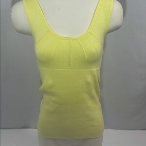 Old Navy‎ Vintage Babydoll Lemon Yellow Feminine Stretch Sweater Tank Top Size M